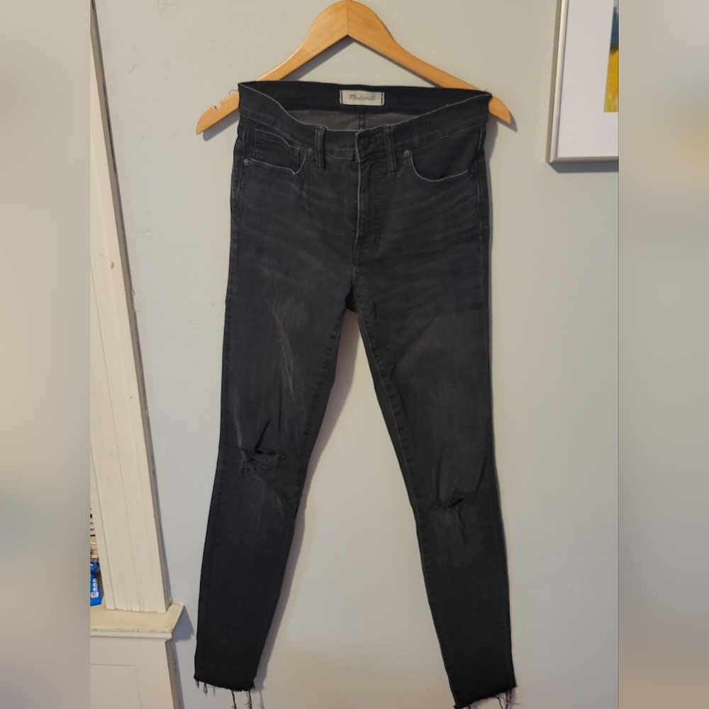 Madewell distressed black jeans 28 Tall